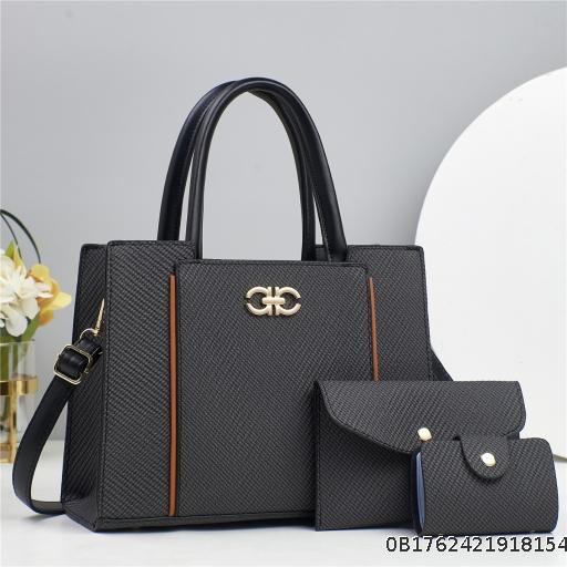 New Splicing Fashion Mother and Child Bag 3-Piece Set High Beauty Versatile Handbag Cross border Versatile Large Capacity Shoulder Bag