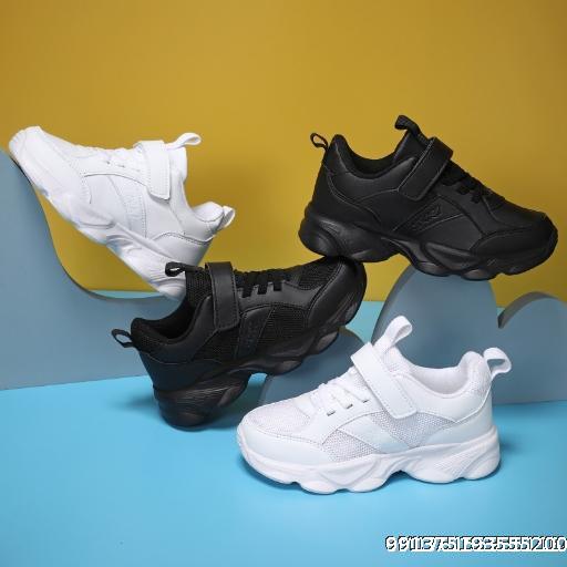 Children's Little White Shoes Spring and Autumn New Boys' White Sports Shoes Student Black Soft soled Anti slip Girls' Shoes