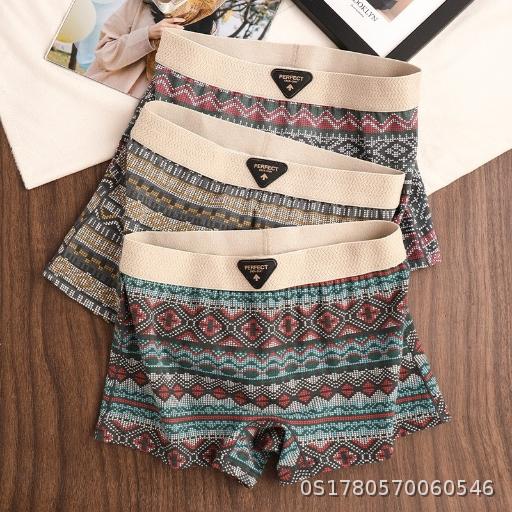 China-Chic Vintage Underwear Women's Cotton New style Antibacterial Crotch Women's Pants National Breathable Mid rise Shorts