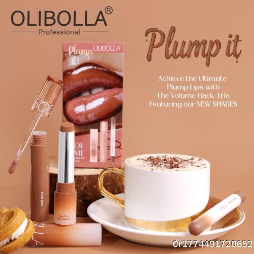 OLIBOLLA Waterproof Makeup Set Watergloss Lip Glaze+Matte lipliner+Lipstick Easy to Color