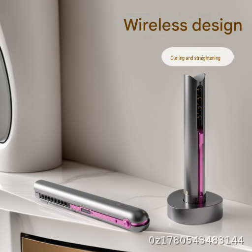 Wireless hair straightener, curling iron, dual use, multi level adjustable, constant temperature clamp, portable roller