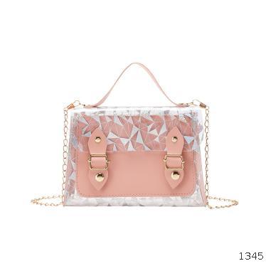 Transparent printed small square bag