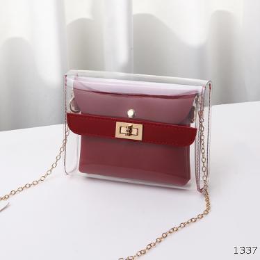 Transparent fashion girl cross - span bag