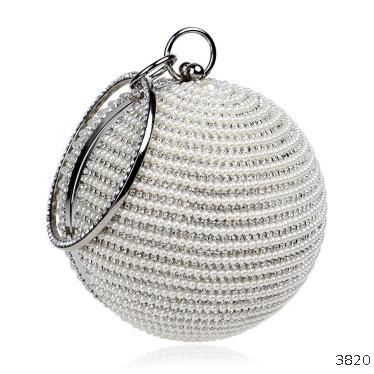  spherical bag round bag fashion pearl portable women's bag European and American popular banquet bag
