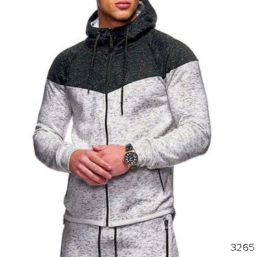 Spliced hooded casual long-sleeved jacket