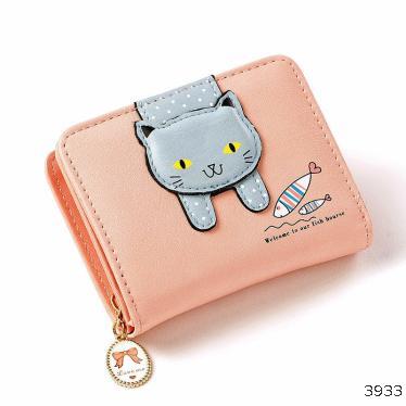  wallet female buckle short women's wallet cartoon three catfish zipper student fashion zero wallet