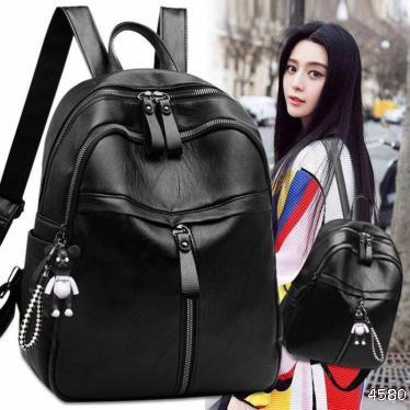  soft face large capacity backpack Korean fashion simple and versatile student women's Bag New Street trend women's backpack