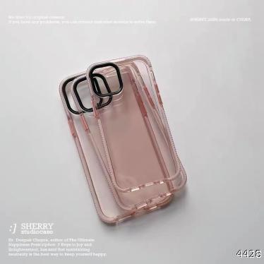  ins same "pink border" simple solid color edge Apple 12 / 11 / 13 / promax case