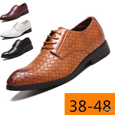  new Plaid men's cross-border large leather shoes