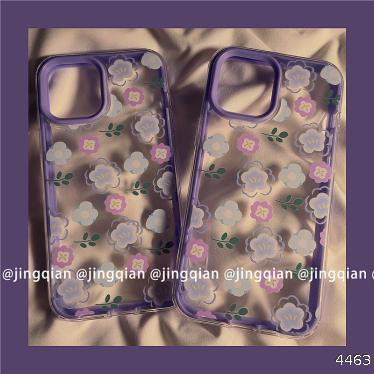  purple flower transparent iphone12promax Apple 11 case XS / XR / xsmax female 7p / 8plus