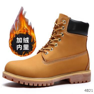  warm and plush men's and women's rhubarb Boots Classic Yellow Martin boots, round head handsome short boots, tooling boots
