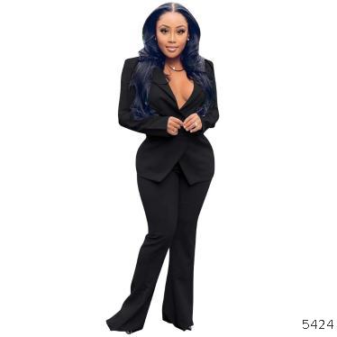  autumn and winter new fashion leisure solid color suit set two piece set