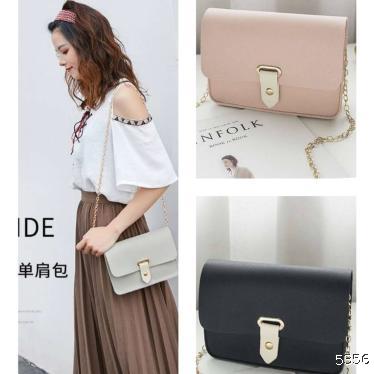 new women's bag solid color leisure small square bag Single Shoulder Messenger Bag Small fresh mobile phone bag chain small bag