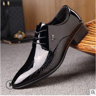  trendy new breathable black formal wear pointed men's British business casual shoes leather shoes trendy wedding shoes men's shoes