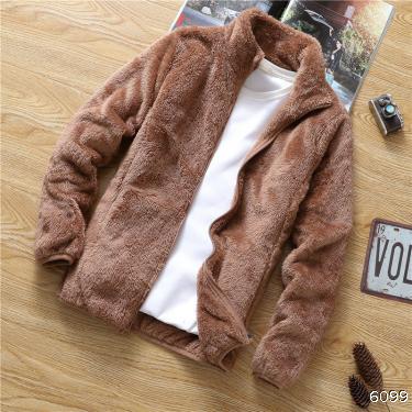  Plush thickened coat men's autumn and winter Korean loose new men's wear youth casual fleece Top Men