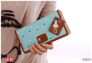  women's cute original flower pendant zipper long handbag