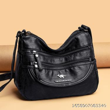 2021 new fashion large capacity soft leather mother mother-in-law grandmother bag women's bag One Shoulder Messenger Bag