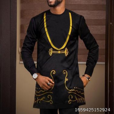  spot Middle East Muslim shirt men 2022 new spring and summer national style long sleeved shirt men 1158014