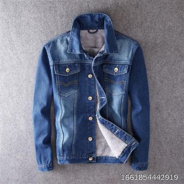  autumn and winter cowboy jacket (male), plush and thick, light color, casual and versatile clothes, oversized Korean version, trendy jacket (male)