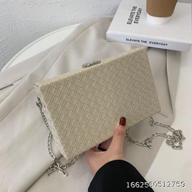  woven chain small square bag