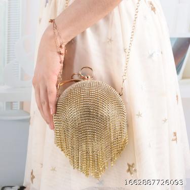  exquisite hand-made diamond inlaid banquet bag creative spherical carrying bag (round)