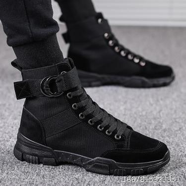 2022 New Men's Shoes Spring Korean Black High top Fashion Versatile Men's Casual Canvas Shoes Autumn Fashion Shoes