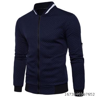 checked sweater cardigan men's sports casual jacket fashion trend jacket zipper shirt cross-border