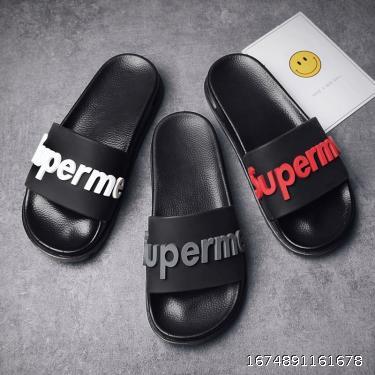 Slippers men's summer air cushion indoor and outdoor home fashion brand sports anti-skid thick bottom one-word slippers wear comfortable sandals in summer