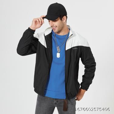 Autumn men's new trend casual sports men's jacket contrast color versatile thin men's jacket
