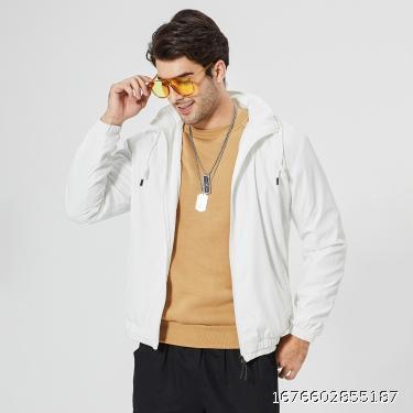 Spring and Autumn wear new men's hooded jacket, European and American trend men's jacket, handsome youth casual jacket, windbreaker