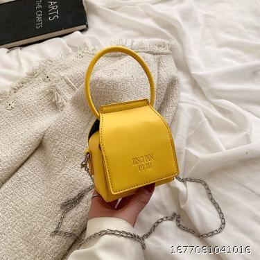 Chain diagonal cross texture cosmetic bag