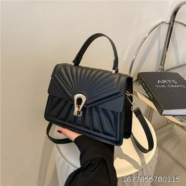 Summer new women's bag 2022 Simple and fashionable portable small square bag Leisure cross-body one-shoulder contrast rhombus embroidery bag