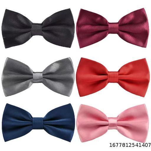 Men and women's casual business dress groomsman pure white bow tie