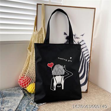 Creative canvas shoulder handbag