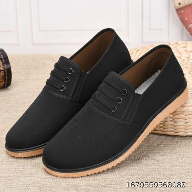 Anti slip cow sole men's shoes Spring new style breathable canvas shoes Leisure walking board shoes