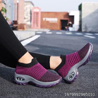 Air Cushion Sports Shoes Breathable Versatile Casual Shoes Large Slip-on Feet Middle Age Beijing Women's Shoes Increase in Height