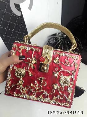 Acrylic Metal Carved Handbag Shoulder Bag