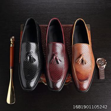 Autumn European and American Fashion Men's Woven Tassel Casual Shoes British Retro Nightclub hairstylist Business Dress Leather Shoes