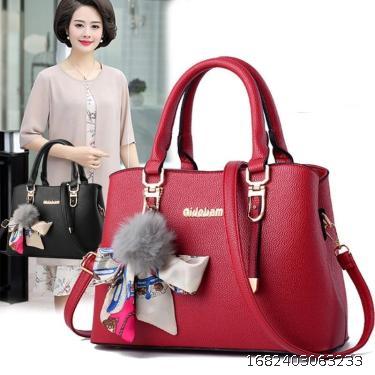 Genuine leather texture, large capacity, middle-aged mother's bag, fashionable and simple handbag, versatile single shoulder crossbody bag, women's bag