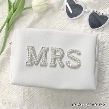 MRS/BRIDE Bride Makeup Bag Travel Wedding Cosmetics Storage Bag Creative Wedding Gift Set