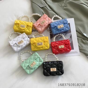 Mini Bag Women's Summer New Fashion Versatile Jelly Pearl Chain Small Square Bag One Shoulder Crossbody Bag
