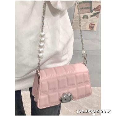 Water Diamond Pearl Chain Bag for Women's 2023 New Fashion, niche, high-end, small fragrance, one shoulder crossbody bag
