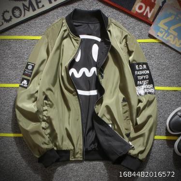 New Pilot Jacket Boys' Boy Air Force Coaches Wear Army Green Loose Spring and Autumn Coat on Both Sides