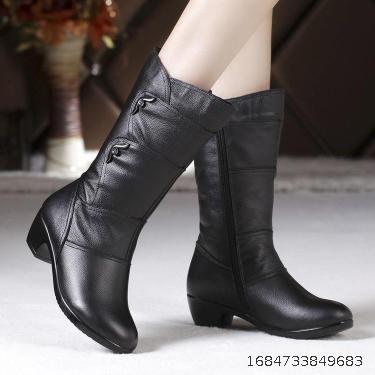 2022 Autumn Ann Long Boots Women's Long Boots Plush British Martin Boots Spring and Autumn Single Boots High Barrel Knight Boots