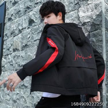 Coat Men's Spring Dress Work Jacket Student Wear Casual Thin Hooded Coat