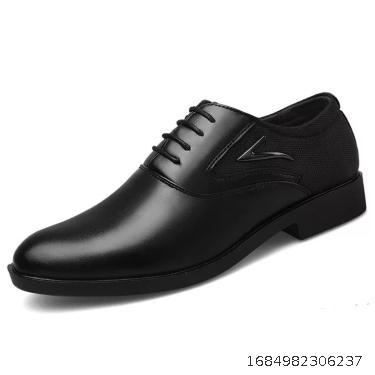 Men's leather shoes, business attire, lace up shoes, soft soles, breathable tips