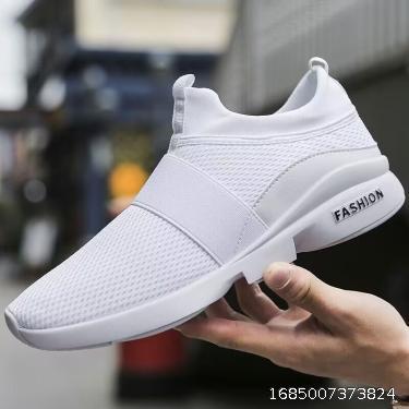 Men's shoes, breathable in summer, one footed lazy shoes, men's soft sole sports shoes, mesh surface, deodorant, casual and versatile running shoes