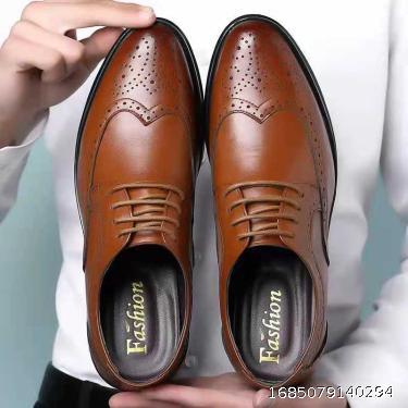 Block Carved Dress Leather Shoes Male