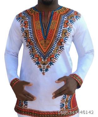 Casual African Ethnic Style Printed Long Sleeve T-shirt