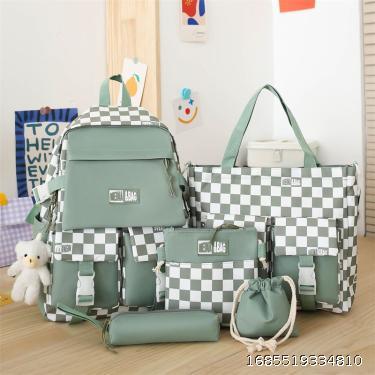 Klein Blue Checkered Schoolbag for Female Korean Version High School Students Middle School Students College Campus Backpack for Primary School Students Backpack